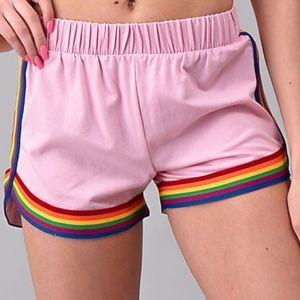 Pink Stretchy & Comfy Rainbow Shorts
